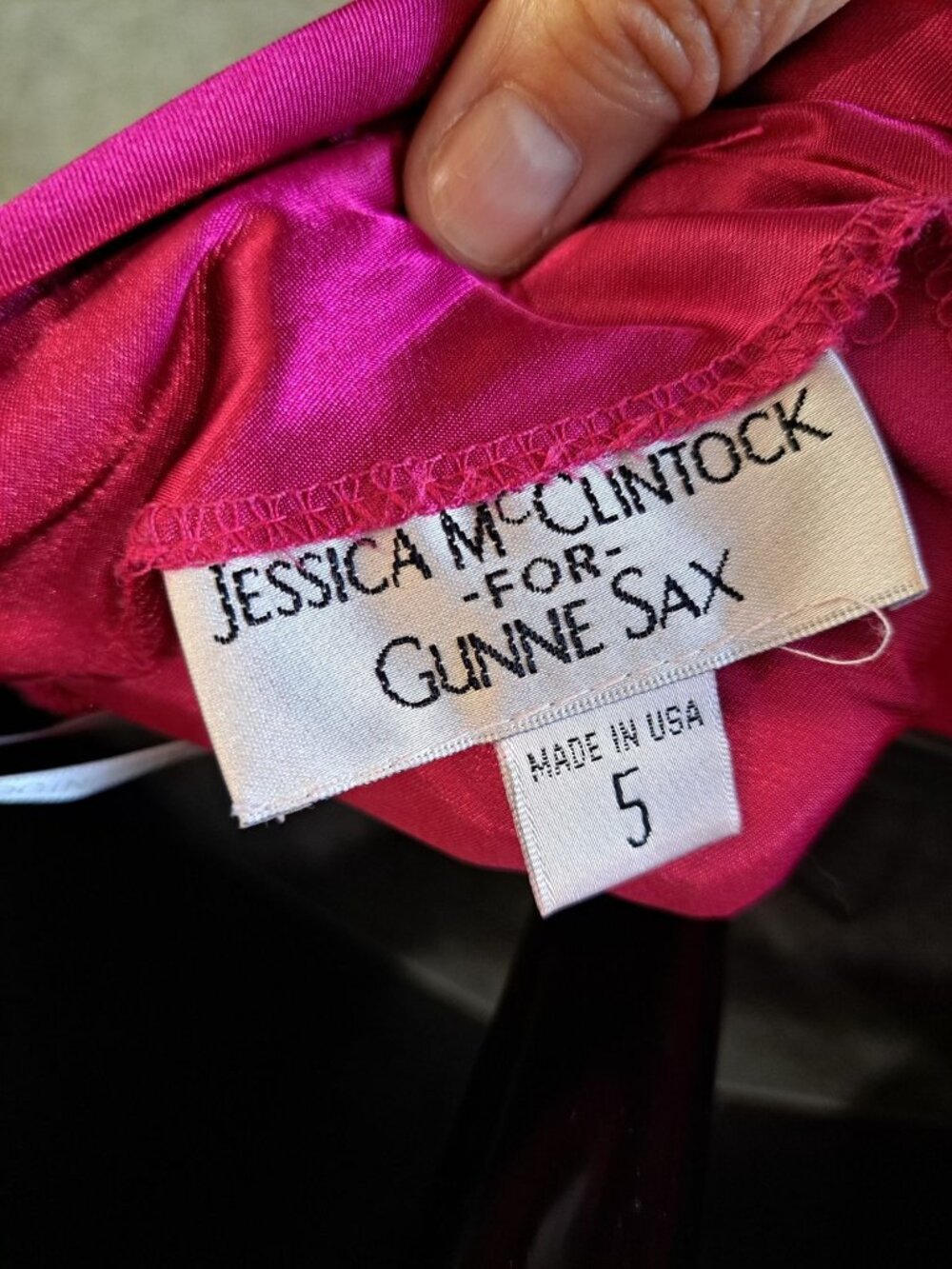 Vtg Jessica McClintock Gunne Sax Pink Satin Evening Gown Dress Rhinestone 5 USA - Picture 6 of 13